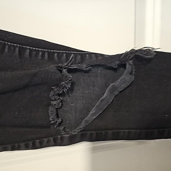 Forever 21 Womens Jeans Slim Skinny Black Distressed Stretch Denim High Rise 26 - Picture 3 of 7